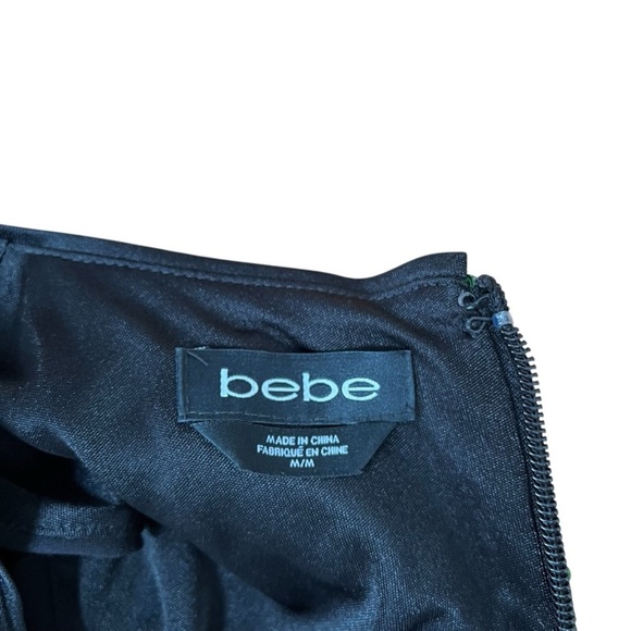 Bebe Black Stretchy Dress Women’s Medium Sequins Back Zipper - Picture 8 of 13